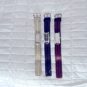 THREE Fossil watches — White, Red & black